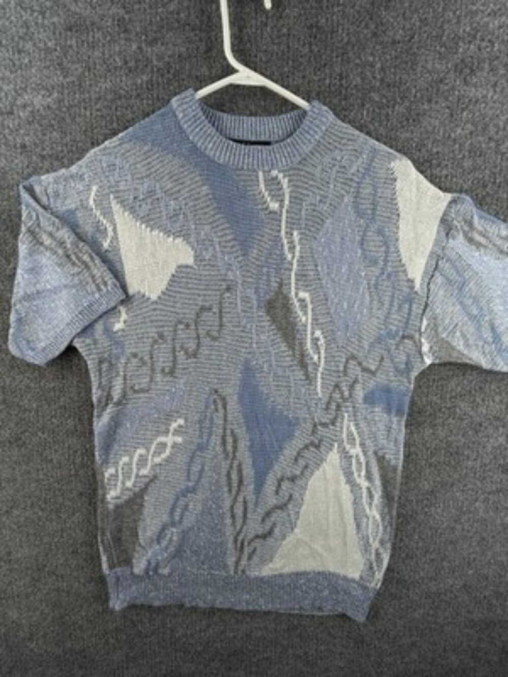 VTG Fred Perry Coogi Style Crew Neck Sweater Pullover Blue Gray Small Mens Knit
